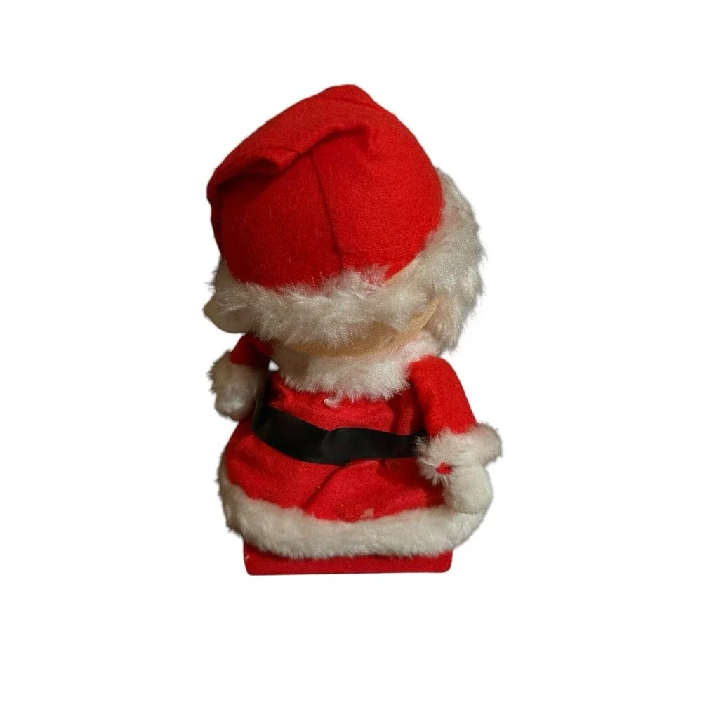 Vtg MCM Homemade Santa Claus Shelf Sitter Christmas Musical Windup One Of A Kind